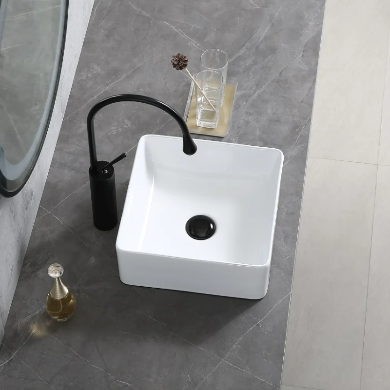 Square White Bathroom Counter  - Kitchen Gadgets Luxury recension och pris