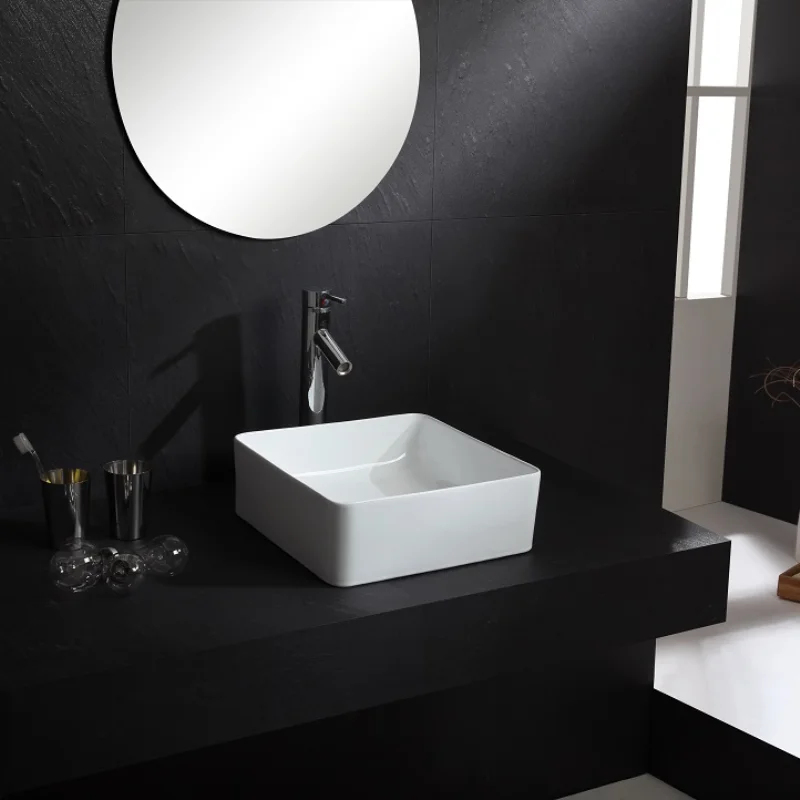 Square White Bathroom Counter  - Kitchen Gadgets Luxury recension och pris