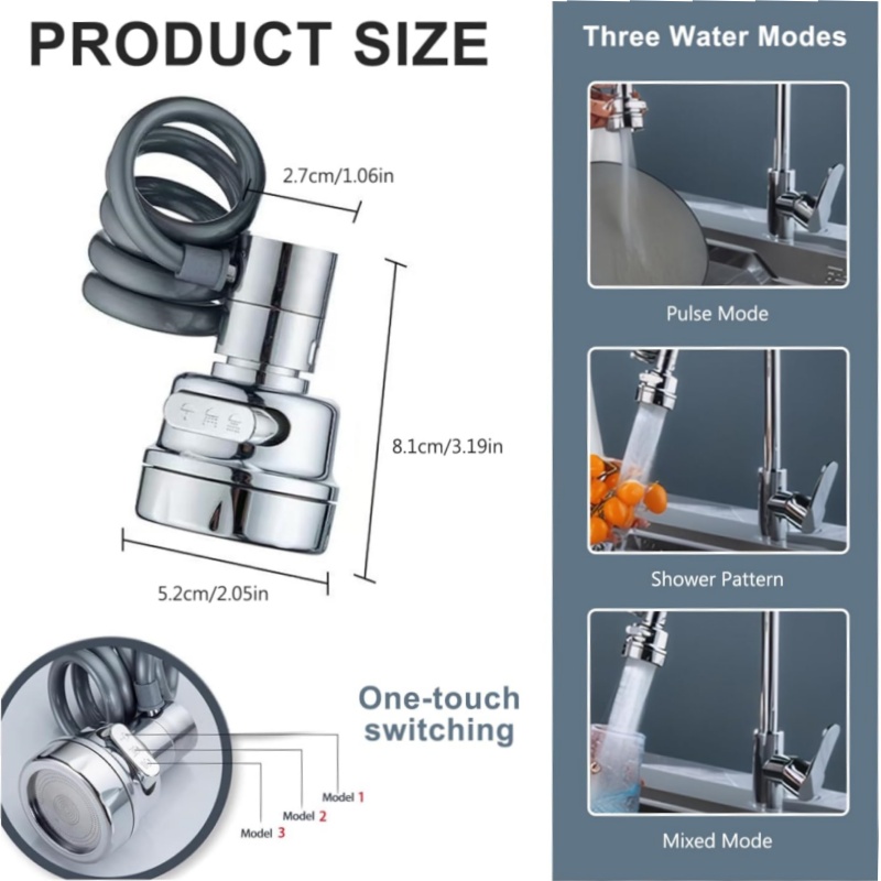 New 3 Modes Sink Faucet 360 De - Kitchen Gadgets Youtube recension och pris